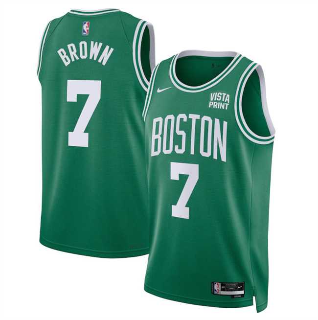 Mens Boston Celtics #7 Jaylen Brown Green Icon Edition Stitched Basketball Jersey Dzhi